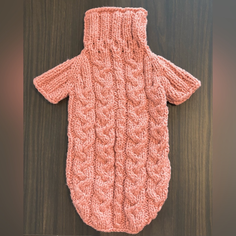 Handmade Knitted Dog Sweater - Size S
